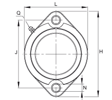 軸承座單元 GLCTE20-TV-FA125.5, 兩孔塑料軸承座，帶偏心鎖圈的外球面球軸承，帶 Corrotect? 涂層，P型密封