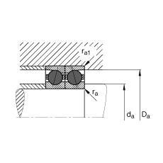 主軸軸承 HCB71913-E-T-P4S, 調節，成對或單元安裝，接觸角 α = 25°，陶瓷球，限制公差
