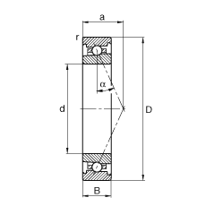 主軸軸承 HS7016-E-T-P4S, 調節，成對或單元安裝，接觸角 α = 25°，限制公差
