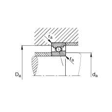 主軸軸承 HS7013-C-T-P4S, 調節，成對安裝，接觸角 α = 15°，限制公差