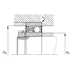 自調心球軸承 2212-K-2RS-TVH-C3, 根據 DIN 630 標準的主要尺寸, 錐孔，錐度 1:12，兩側唇密封