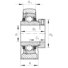 直立式軸承座單元 TSHE40-N, 鑄鐵軸承座,帶偏心鎖圈的外球面球軸承,T 型密封 直立式軸承座單元 TSHE40-N, 鑄鐵軸承座,帶偏心鎖圈的外球面球軸承,T 型密封