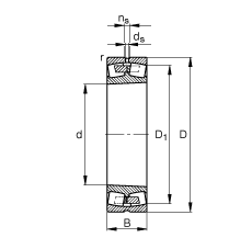 調心滾子軸承 24048-B-K30-MB, 根據 DIN 635-2 標準的主要尺寸, 錐孔，錐度 1:30