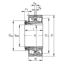 調心滾子軸承 23192-K-MB + H3192, 根據 DIN 635-2 標準的主要尺寸, 帶錐孔和緊定套 調心滾子軸承 23192-K-MB + H3192, 根據 DIN 635-2 標準的主要尺寸, 帶錐孔和緊定套